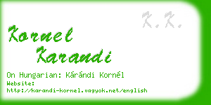kornel karandi business card